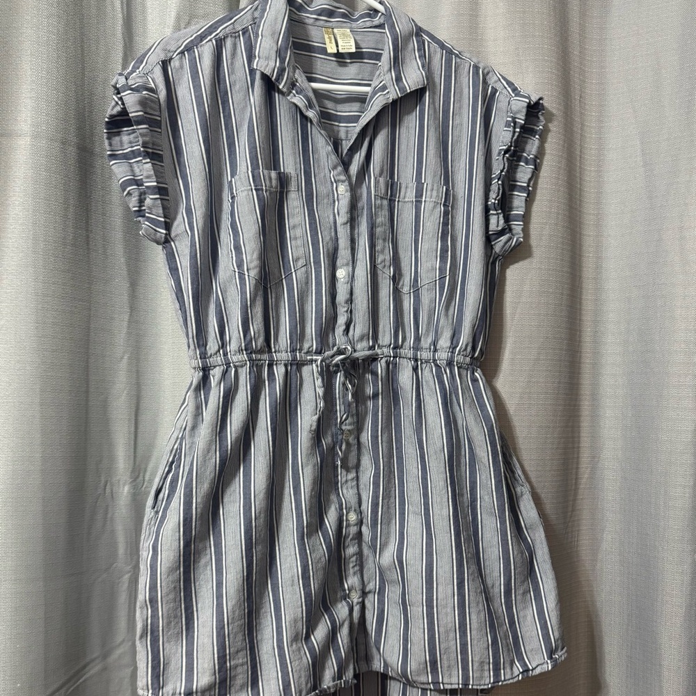 Striped Button-Up Dress